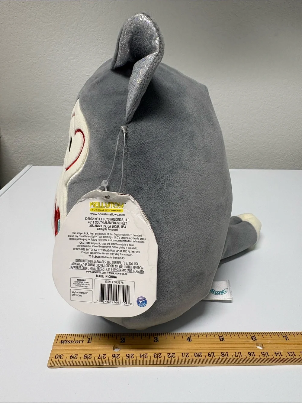Squishmallow Official Kellytoy Valentines Soft Plush - Ryan the Husky